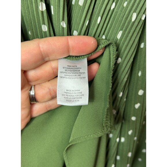 DR2 Daniel Rainn Green Polka Dot Long Sleeve Blouse 2X - Picture 5 of 6